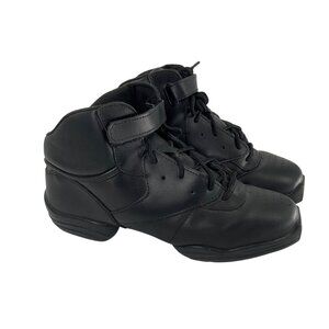 Capezio Fierce Black High-Top Dance Sneakers Womens Size 9 Leather Upper Lace-Up